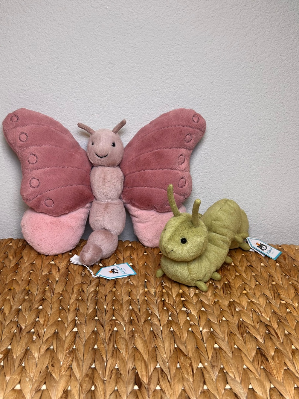 Jellycat Wriggidig Caterpillar & Beatrice Butterfly Bundle / Both BNWT / Retired